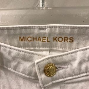 White Michael Kors White Cropped Skinny Izzy pants